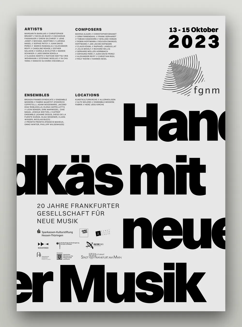 Handkäs mit neuer Musik festival, poster